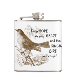 Petaca Mantén la Esperanza en Tu Corazón Pájaro Cantando