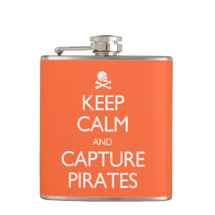 Petaca Mantener la calma y capturar los piratas de cualqu