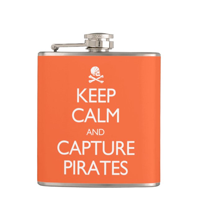 Petaca Mantener la calma y capturar los piratas de cualqu (Anverso)