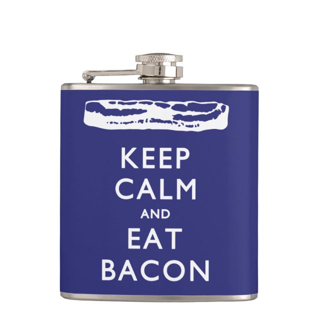 PETACA MANTENER LA CALMA Y COMER BACON (Anverso)