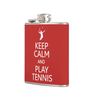 Petaca Mantener la calma y jugar al personalizado de teni