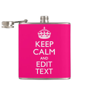 Petaca MANTENER LA CALMA Y TU Texto sobre Fuchsia