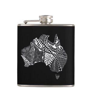 Petaca Mapa de arte original de Australia - Elige tu colo