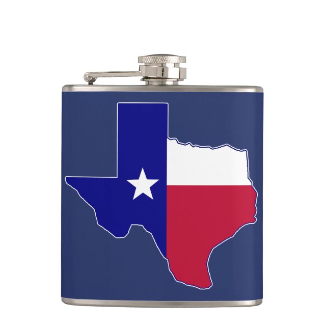 Petaca Mapa de bandera de Texas (Anverso)