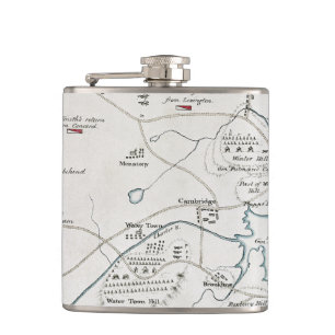 PETACA MAPA DE BOSTON-CONCORD, 1775