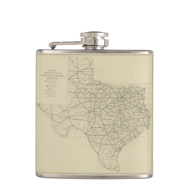 Petaca Mapa de carreteras de Texas (1919) (Anverso)