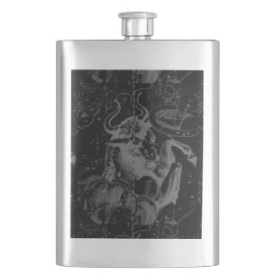 Petaca Mapa de Constelación de Taurus Hevelius 1690 en ne