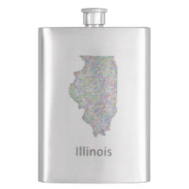 Petaca Mapa de Illinois