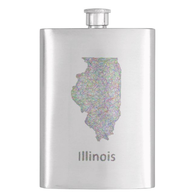 Petaca Mapa de Illinois (Anverso)