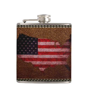 Petaca Mapa de la bandera estadounidense