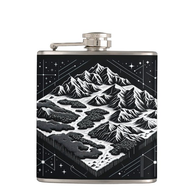 Petaca Mapa de la montaña mágica (Anverso)