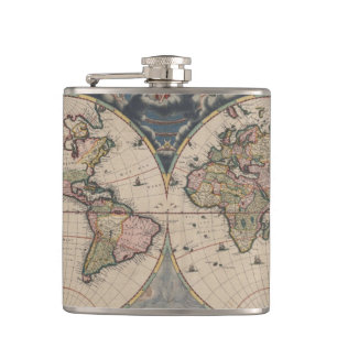 Petaca Mapa del Mundo Antiguo: Arte de Cartografía Histór