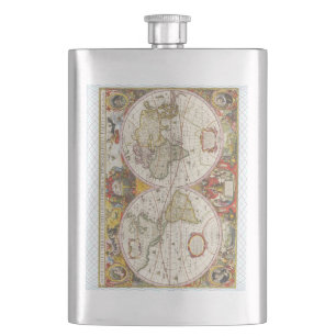 Petaca Mapa del mundo del vintage