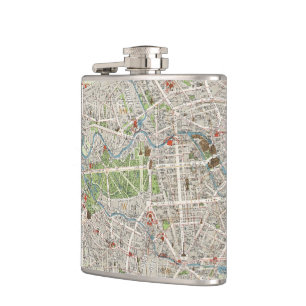 Petaca Mapa del vintage de Berlín Alemania (1905)