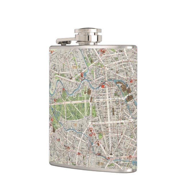 Petaca Mapa del vintage de Berlín Alemania (1905) (Izquierda)