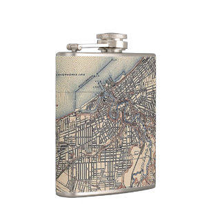 Petaca Mapa del vintage de Cleveland (1904)