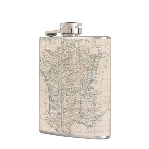 Petaca Mapa del vintage de Francia (1799)