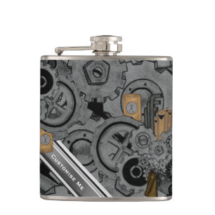 Petaca Maquinaria Steampunk (color completo)