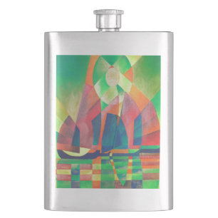 Petaca Mar de Verde con basura abstracta cubista