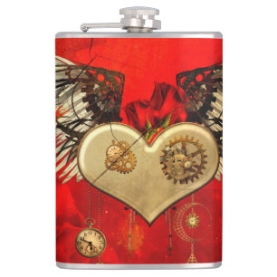 Petaca Maravilloso corazón de steampunk