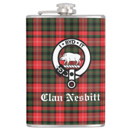 Petaca Marca de Escudo Nesbitt de clan y Tartán personali