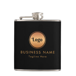 Petaca Marca Gold Logo & Personalizado Text Business Comp