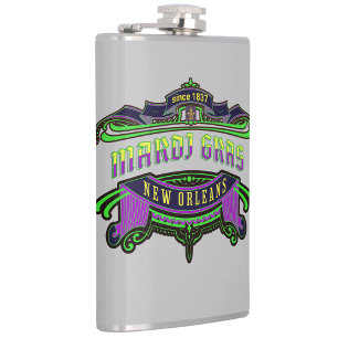 Petaca Mardi Gras Nueva Orleans Tumbler de Acrílico púrpu