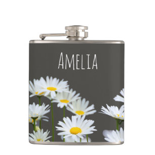Petaca Margaritas en Gris Personalizadas