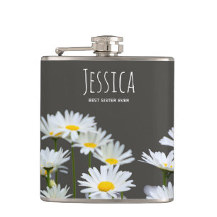 Petaca Margaritas en Gris Personalizadas Mejor Hermana de