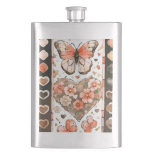 Petaca Mariposas, corazones y flores