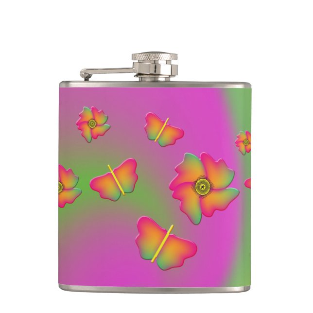 Petaca Mariposas y flores (Anverso)