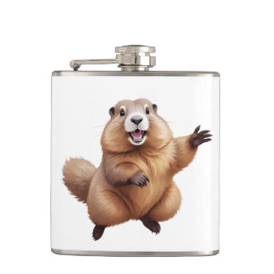 Petaca Marmot Happy Playful Fun Saltando En El Aire Alegr