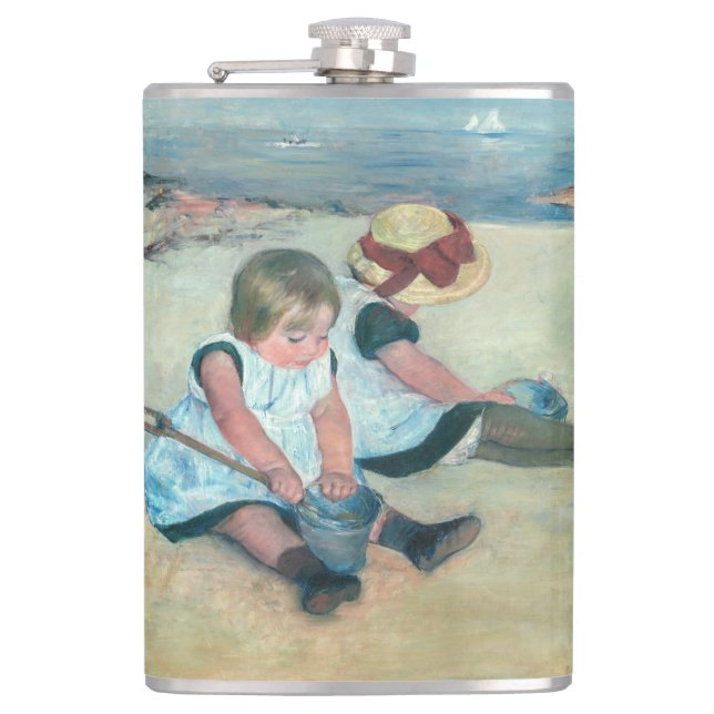 Petaca Mary Cassatt - Niños jugando en la playa (Anverso)