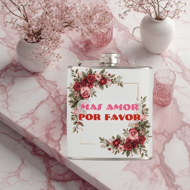 Petaca Mas Amor Por Favor More Love Please Rose Frame (Mas Amor Por Favor More Love Please Rose Frame Flask)