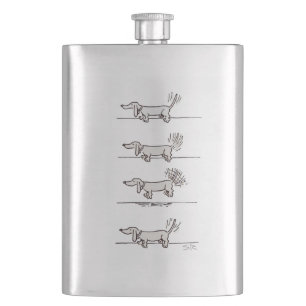 Petaca Máscara de acero inoxidable gris de Dachshund vol