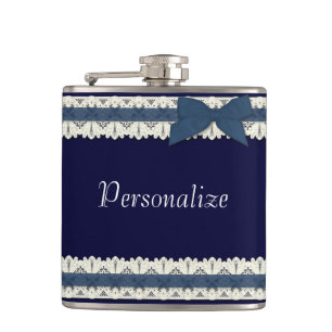 Petaca máscara de arco de la cinta azul de encaje de pers