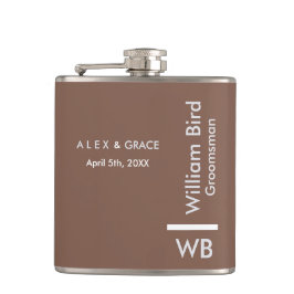 Petaca Máscara de cadera Groomsman personalizada de monog