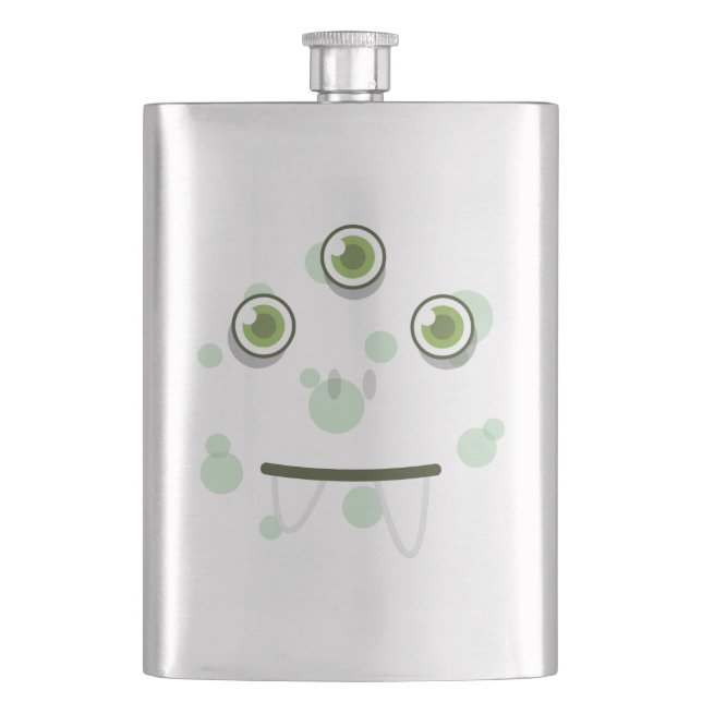 Petaca Máscara de cara de Monstruo Verde (Anverso)