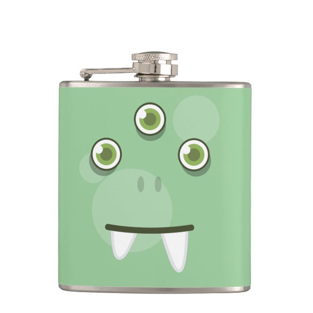 Petaca Máscara de cara de Monstruo Verde (Anverso)