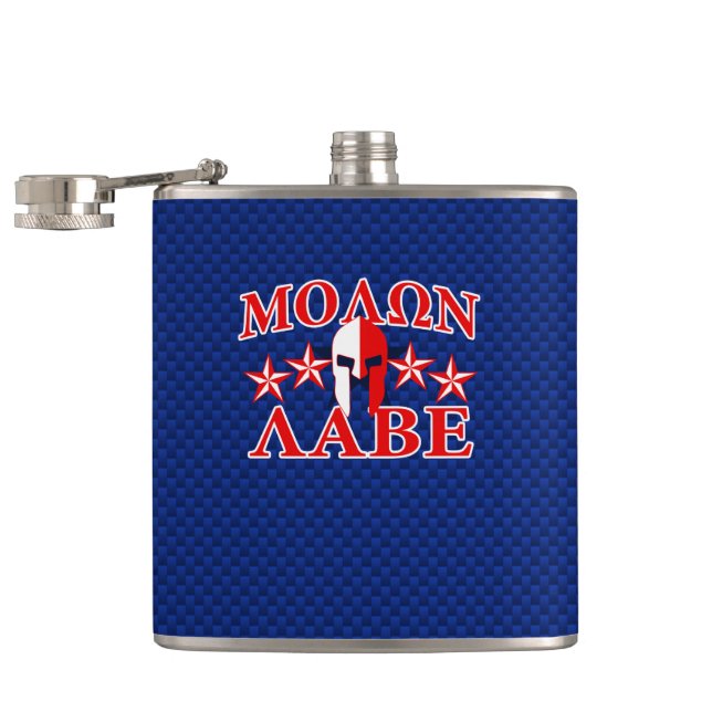 Petaca Máscara de guerrero espartano de Molon Labe 5 estr (Abierto)