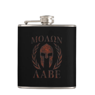 Petaca Máscara de hierro de guerrero de Molon Labe