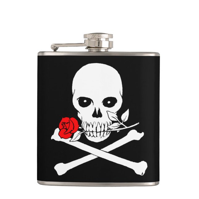 Petaca Máscara de Jolly Roger (Rosa) (Anverso)