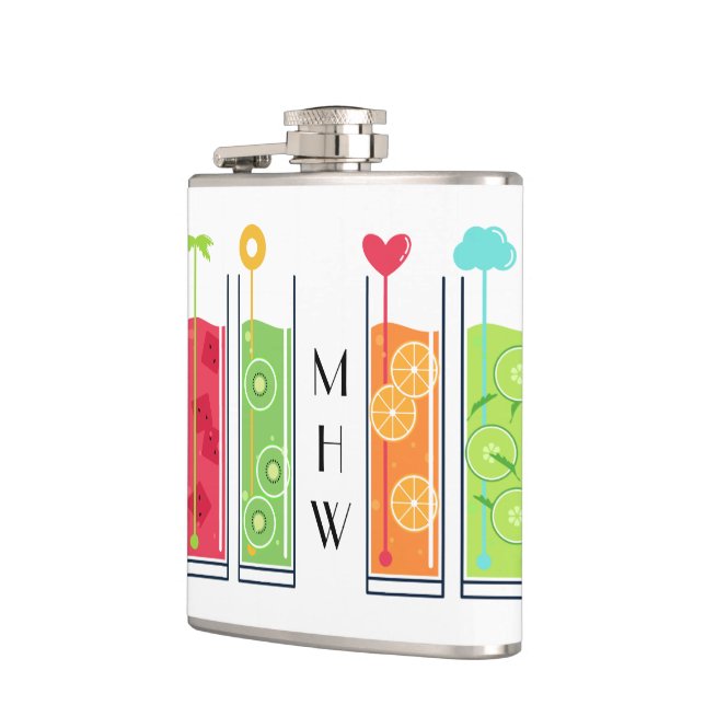 Petaca Máscara de monograma del personalizado de jugos de (Izquierda)