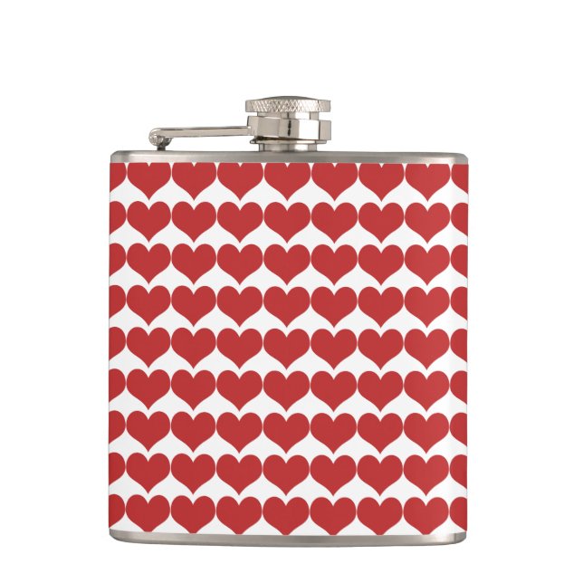 Petaca Máscara de patrón de corazones de corte rojo (Anverso)