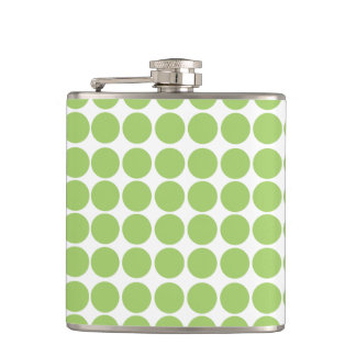 Petaca Máscara de patrón de punto de polka verde y blanco