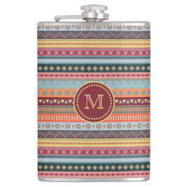 Petaca Máscara de patrón geométrico de color tribal monog