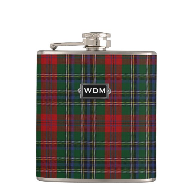 Petaca Máscara monogramada de MacLean Tartan (Anverso)