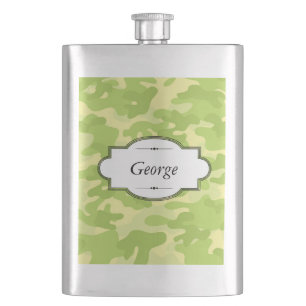 Petaca Máscara personalizada de diseño de camo verde