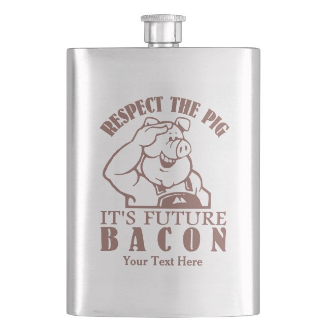 Petaca Máscara personalizado PIG to BACON (Anverso)