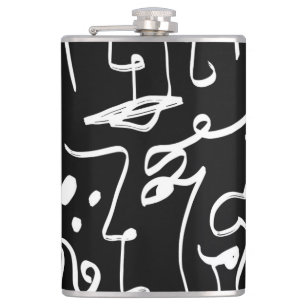 Petaca Máscaras de caras abstractas: patrón geométrico